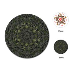 Mandala Rosette Kaleidoscope Floral Background Playing Cards Single Design (round)