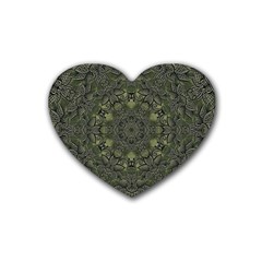 Mandala Rosette Kaleidoscope Floral Background Rubber Coaster (heart)