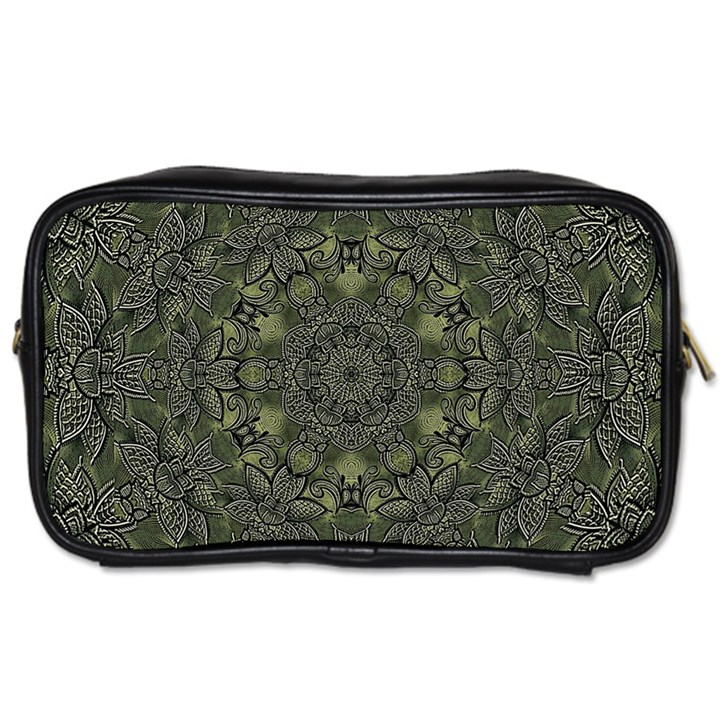 Mandala Rosette Kaleidoscope Floral Background Toiletries Bag (Two Sides)