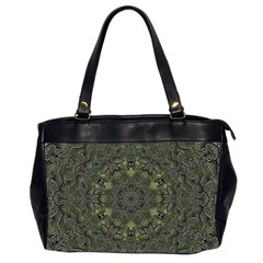 Mandala Rosette Kaleidoscope Floral Background Oversize Office Handbag (2 Sides)