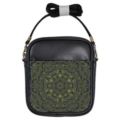 Mandala Rosette Kaleidoscope Floral Background Girls Sling Bag