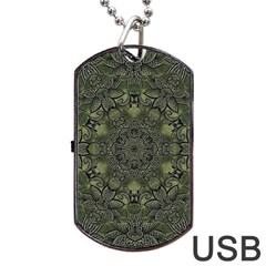 Mandala Rosette Kaleidoscope Floral Background Dog Tag Usb Flash (one Side) by Jancukart