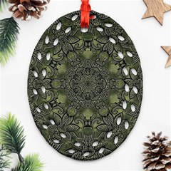 Mandala Rosette Kaleidoscope Floral Background Ornament (oval Filigree)