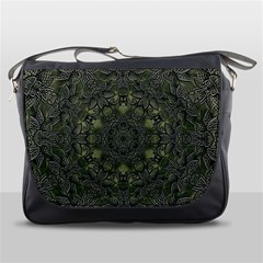 Mandala Rosette Kaleidoscope Floral Background Messenger Bag by Jancukart