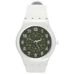 Mandala Rosette Kaleidoscope Floral Background Round Plastic Sport Watch (m)