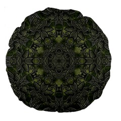 Mandala Rosette Kaleidoscope Floral Background Large 18  Premium Round Cushions