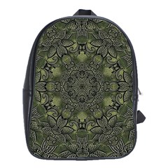 Mandala Rosette Kaleidoscope Floral Background School Bag (xl)