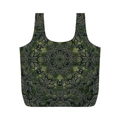 Mandala Rosette Kaleidoscope Floral Background Full Print Recycle Bag (m) by Jancukart