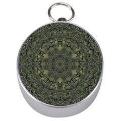 Mandala Rosette Kaleidoscope Floral Background Silver Compasses by Jancukart