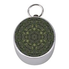 Mandala Rosette Kaleidoscope Floral Background Mini Silver Compasses by Jancukart