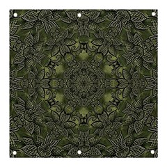 Mandala Rosette Kaleidoscope Floral Background Banner And Sign 3  X 3  by Jancukart