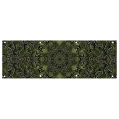 Mandala Rosette Kaleidoscope Floral Background Banner And Sign 9  X 3  by Jancukart