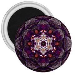 Rosette Kaleidoscope Mosaic Abstract Background Art 3  Magnets by Jancukart