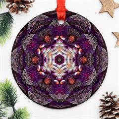 Rosette Kaleidoscope Mosaic Abstract Background Art Ornament (round)