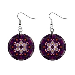 Rosette Kaleidoscope Mosaic Abstract Background Art Mini Button Earrings