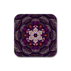 Rosette Kaleidoscope Mosaic Abstract Background Art Rubber Square Coaster (4 Pack) by Jancukart