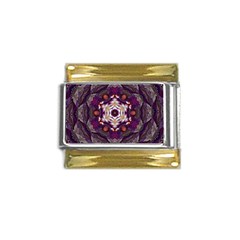 Rosette Kaleidoscope Mosaic Abstract Background Art Gold Trim Italian Charm (9mm)