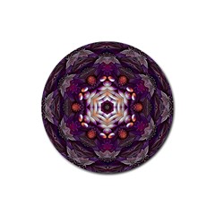 Rosette Kaleidoscope Mosaic Abstract Background Art Rubber Coaster (round) by Jancukart