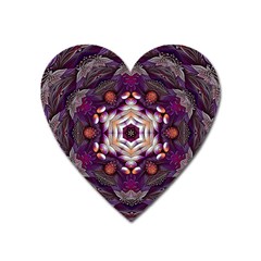 Rosette Kaleidoscope Mosaic Abstract Background Art Heart Magnet by Jancukart