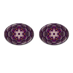 Rosette Kaleidoscope Mosaic Abstract Background Art Cufflinks (oval)