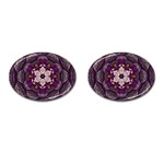 Rosette Kaleidoscope Mosaic Abstract Background Art Cufflinks (Oval) Front(Pair)