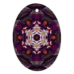 Rosette Kaleidoscope Mosaic Abstract Background Art Oval Ornament (two Sides) by Jancukart