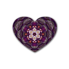 Rosette Kaleidoscope Mosaic Abstract Background Art Rubber Heart Coaster (4 Pack) by Jancukart