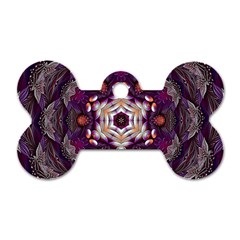 Rosette Kaleidoscope Mosaic Abstract Background Art Dog Tag Bone (one Side) by Jancukart