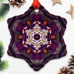 Rosette Kaleidoscope Mosaic Abstract Background Art Ornament (snowflake)