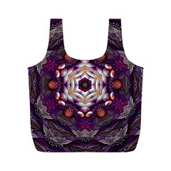 Rosette Kaleidoscope Mosaic Abstract Background Art Full Print Recycle Bag (m) by Jancukart