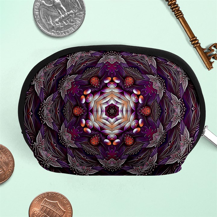 Rosette Kaleidoscope Mosaic Abstract Background Art Accessory Pouch (Medium)