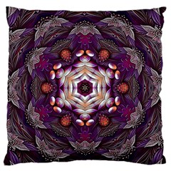 Rosette Kaleidoscope Mosaic Abstract Background Art Standard Premium Plush Fleece Cushion Case (one Side) by Jancukart