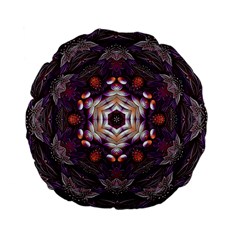 Rosette Kaleidoscope Mosaic Abstract Background Art Standard 15  Premium Flano Round Cushions