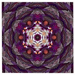 Rosette Kaleidoscope Mosaic Abstract Background Art Wooden Puzzle Square by Jancukart