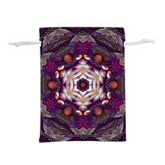 Rosette Kaleidoscope Mosaic Abstract Background Art Lightweight Drawstring Pouch (m)