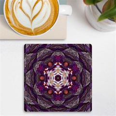 Rosette Kaleidoscope Mosaic Abstract Background Art Uv Print Square Tile Coaster  by Jancukart