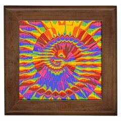 Colorful Spiral Abstract Swirl Twirl Art Pattern Framed Tile