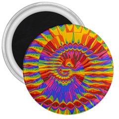 Colorful Spiral Abstract Swirl Twirl Art Pattern 3  Magnets