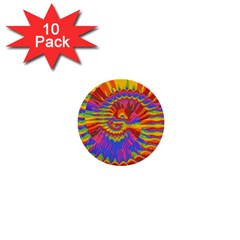 Colorful Spiral Abstract Swirl Twirl Art Pattern 1  Mini Buttons (10 Pack) 