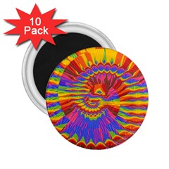 Colorful Spiral Abstract Swirl Twirl Art Pattern 2 25  Magnets (10 Pack) 