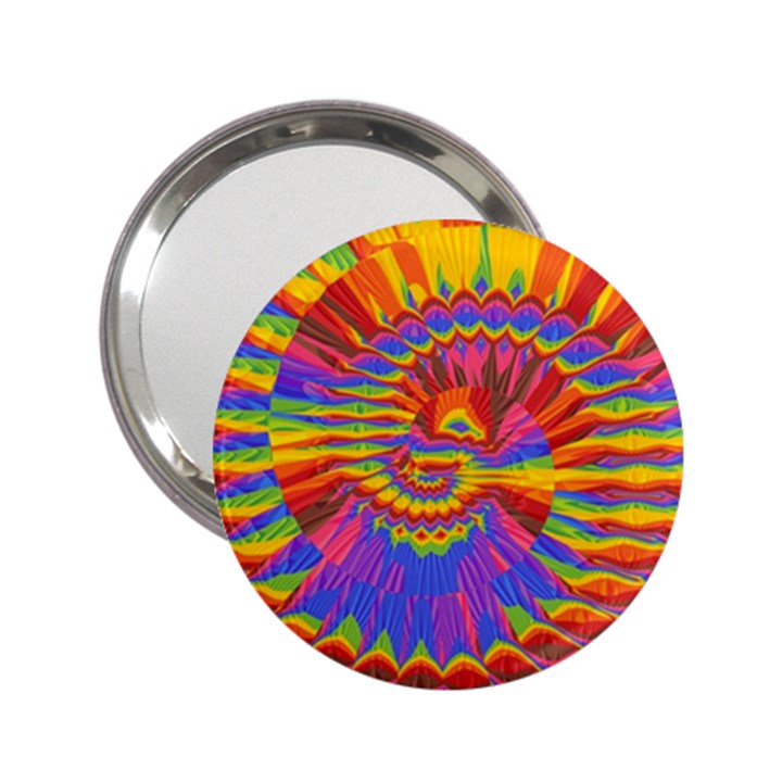 Colorful Spiral Abstract Swirl Twirl Art Pattern 2.25  Handbag Mirrors