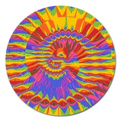 Colorful Spiral Abstract Swirl Twirl Art Pattern Magnet 5  (round) by Jancukart