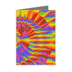 Colorful Spiral Abstract Swirl Twirl Art Pattern Mini Greeting Card by Jancukart