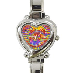 Colorful Spiral Abstract Swirl Twirl Art Pattern Heart Italian Charm Watch