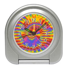 Colorful Spiral Abstract Swirl Twirl Art Pattern Travel Alarm Clock