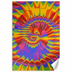 Colorful Spiral Abstract Swirl Twirl Art Pattern Canvas 12  X 18  by Jancukart