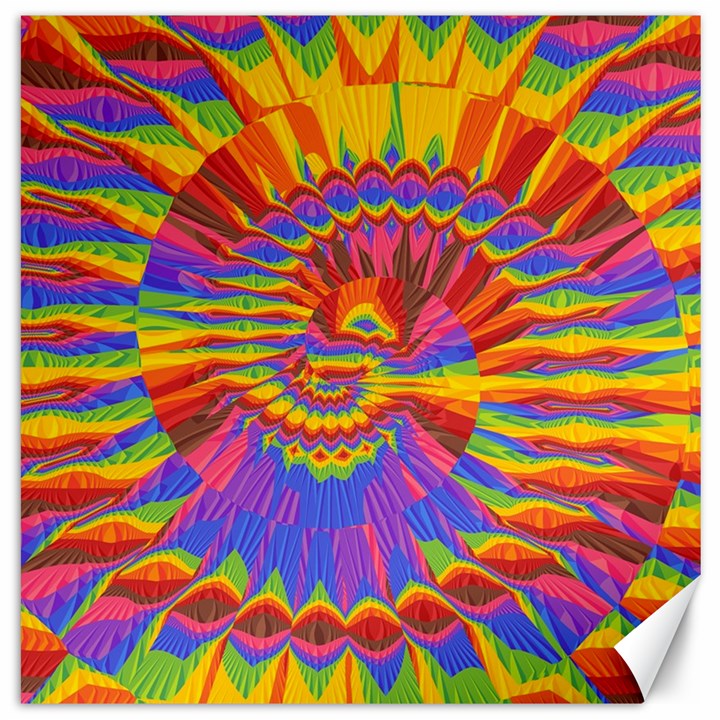 Colorful Spiral Abstract Swirl Twirl Art Pattern Canvas 20  x 20 