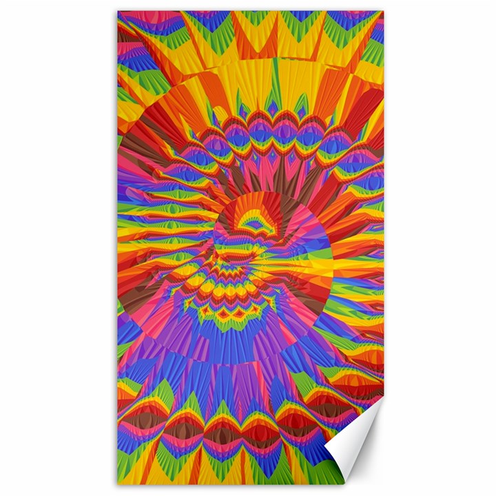 Colorful Spiral Abstract Swirl Twirl Art Pattern Canvas 40  x 72 