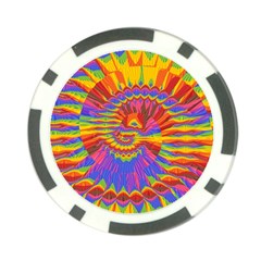 Colorful Spiral Abstract Swirl Twirl Art Pattern Poker Chip Card Guard