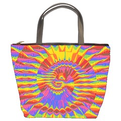 Colorful Spiral Abstract Swirl Twirl Art Pattern Bucket Bag by Jancukart